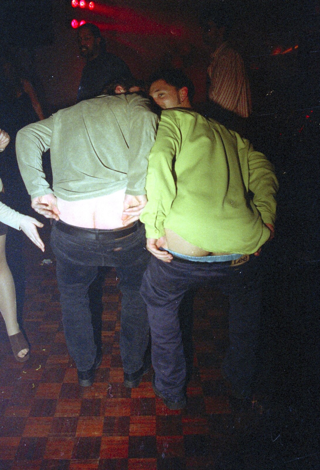 The lads get their arse-cheeks out from A CISU Thrash in the SCC Social Club, Rope Walk, Ipswich - 4th April 1998