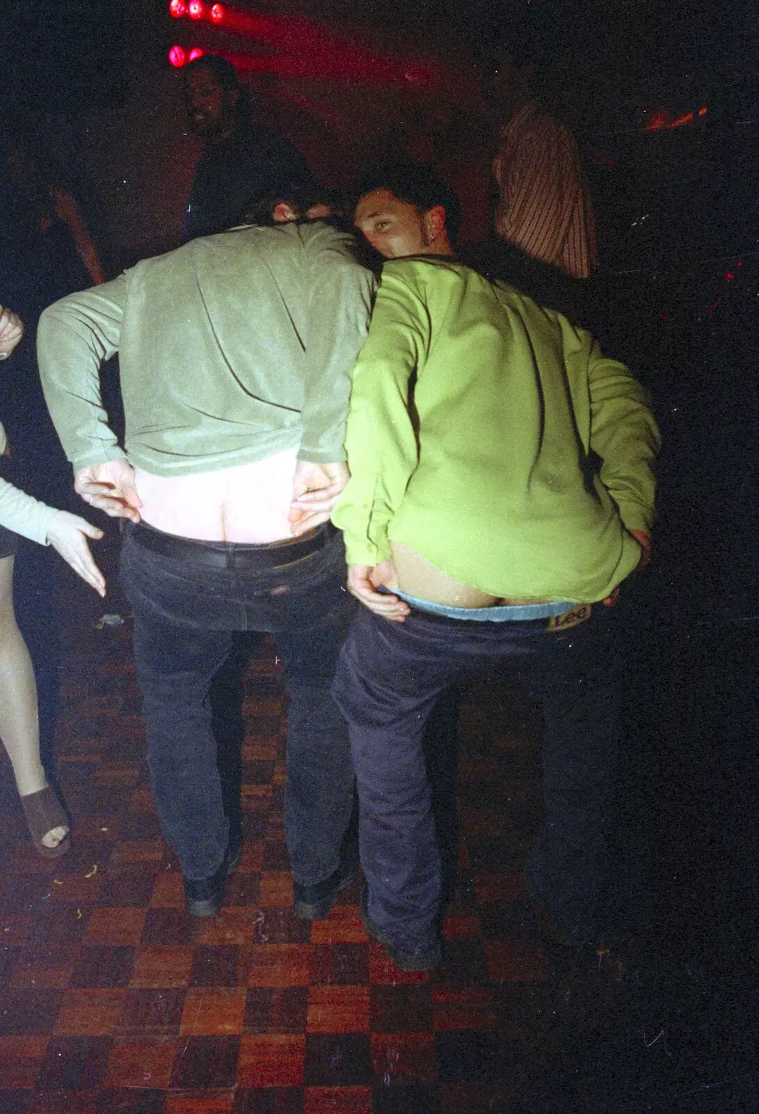 The lads get their arse-cheeks out, from A CISU Thrash in the SCC Social Club, Rope Walk, Ipswich - 4th April 1998