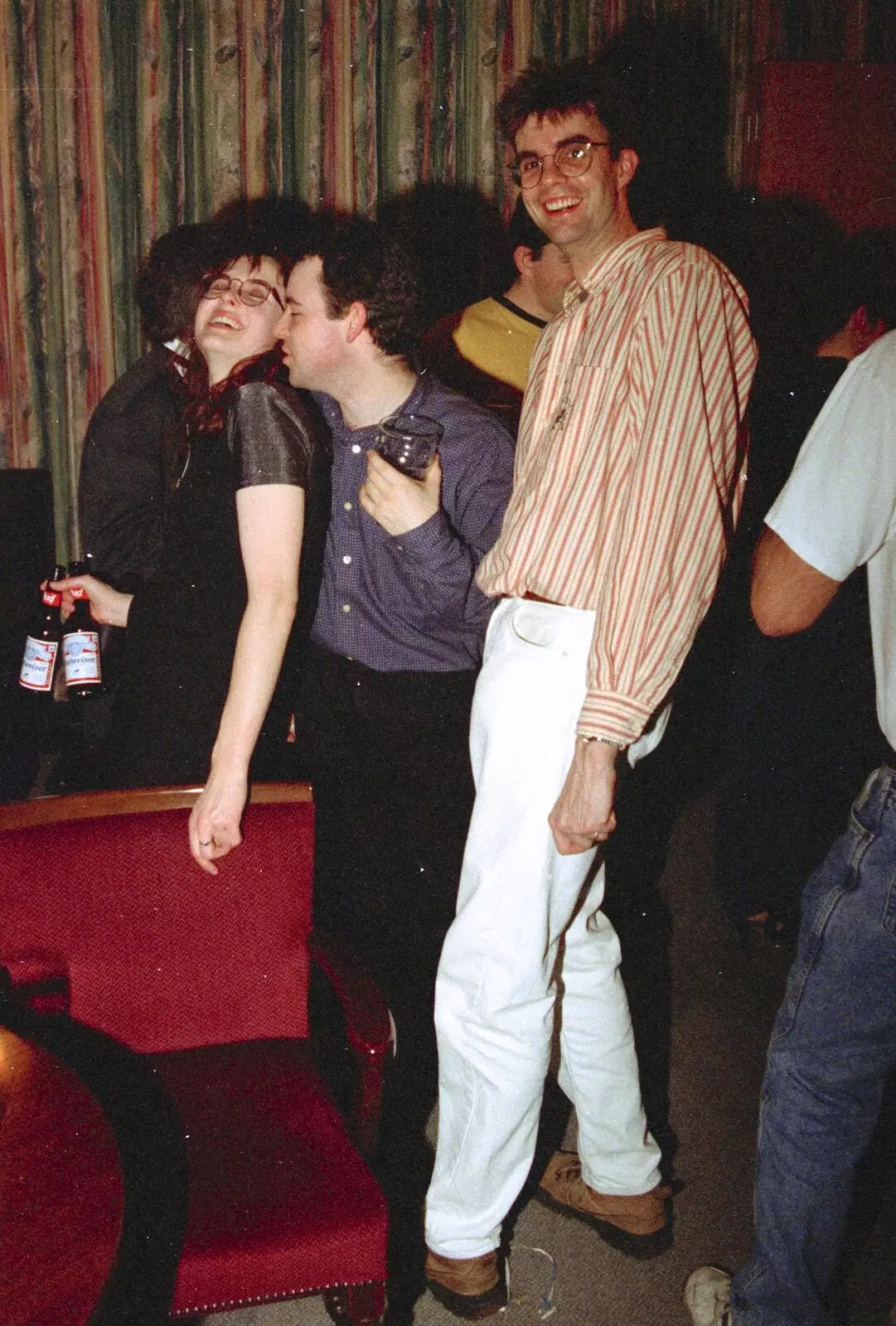 Hannah, Russell and Dan, from A CISU Thrash in the SCC Social Club, Rope Walk, Ipswich - 4th April 1998