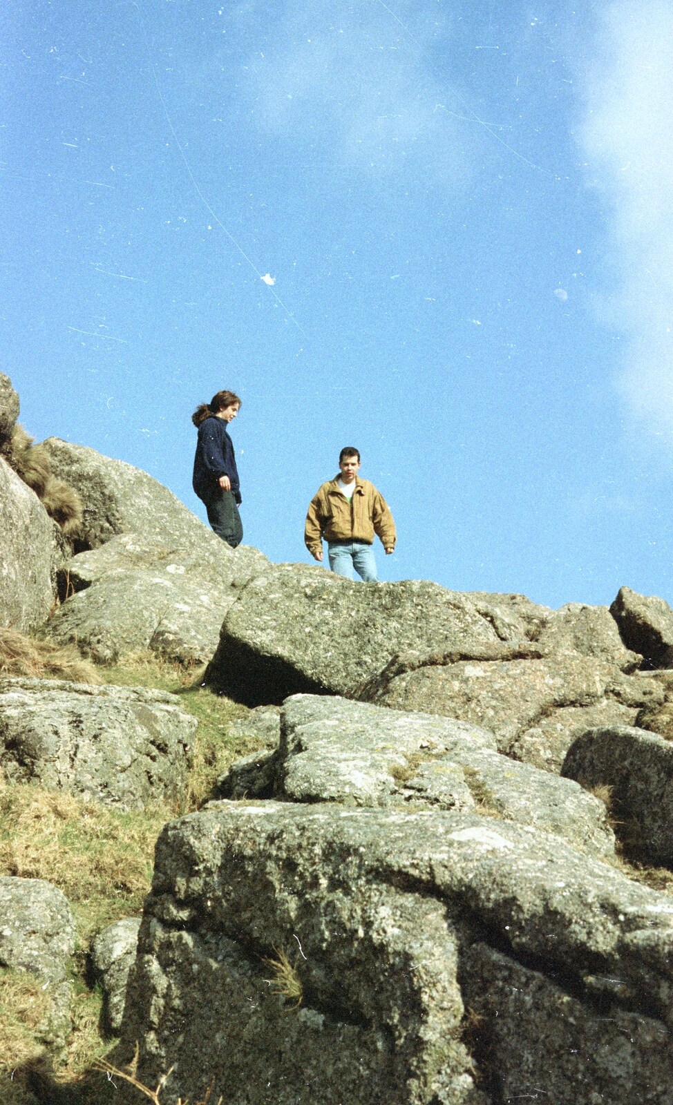 Vicky and Russell on a tor from A CISU Trip to Plymouth, Devon - 1st May 1998