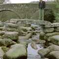 Andrew stands on the bridge at Badger's Holt, A CISU Trip to Plymouth, Devon - 1st May 1998