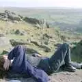 Vicky flakes out on top of the tor, A CISU Trip to Plymouth, Devon - 1st May 1998