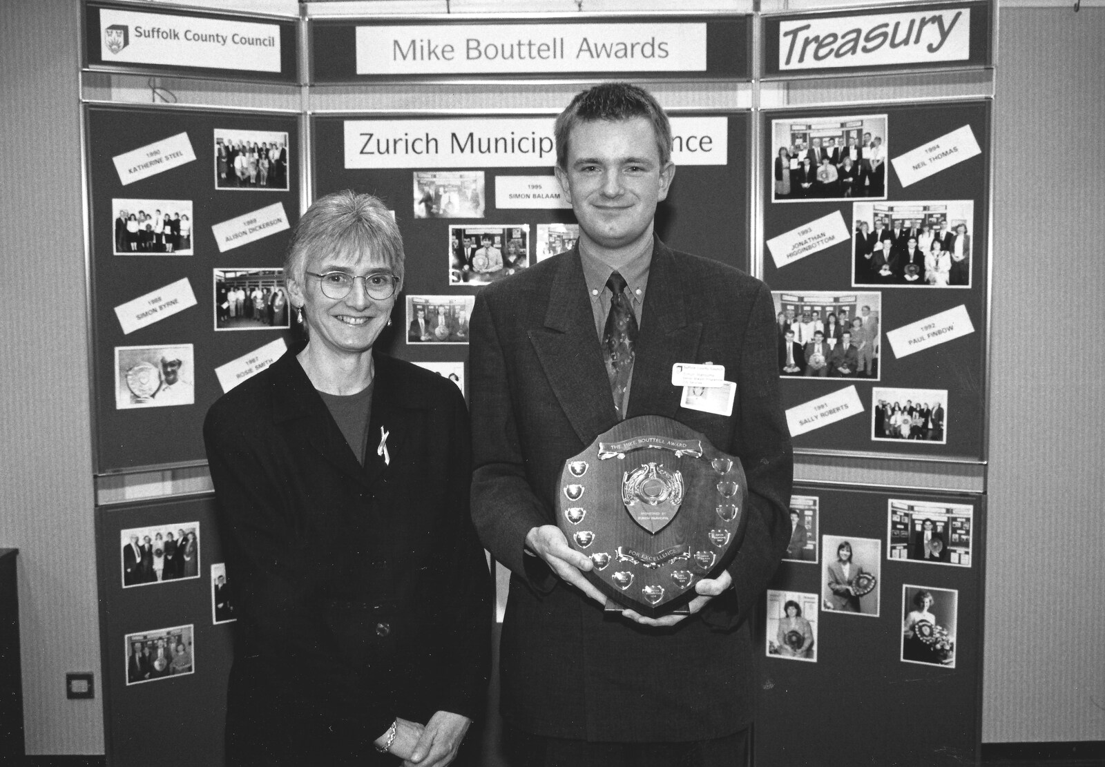 Nosher and the Mike Bouttell award from The CISU Awards Season, Suffolk County Council, Ipswich - 21st May 1998