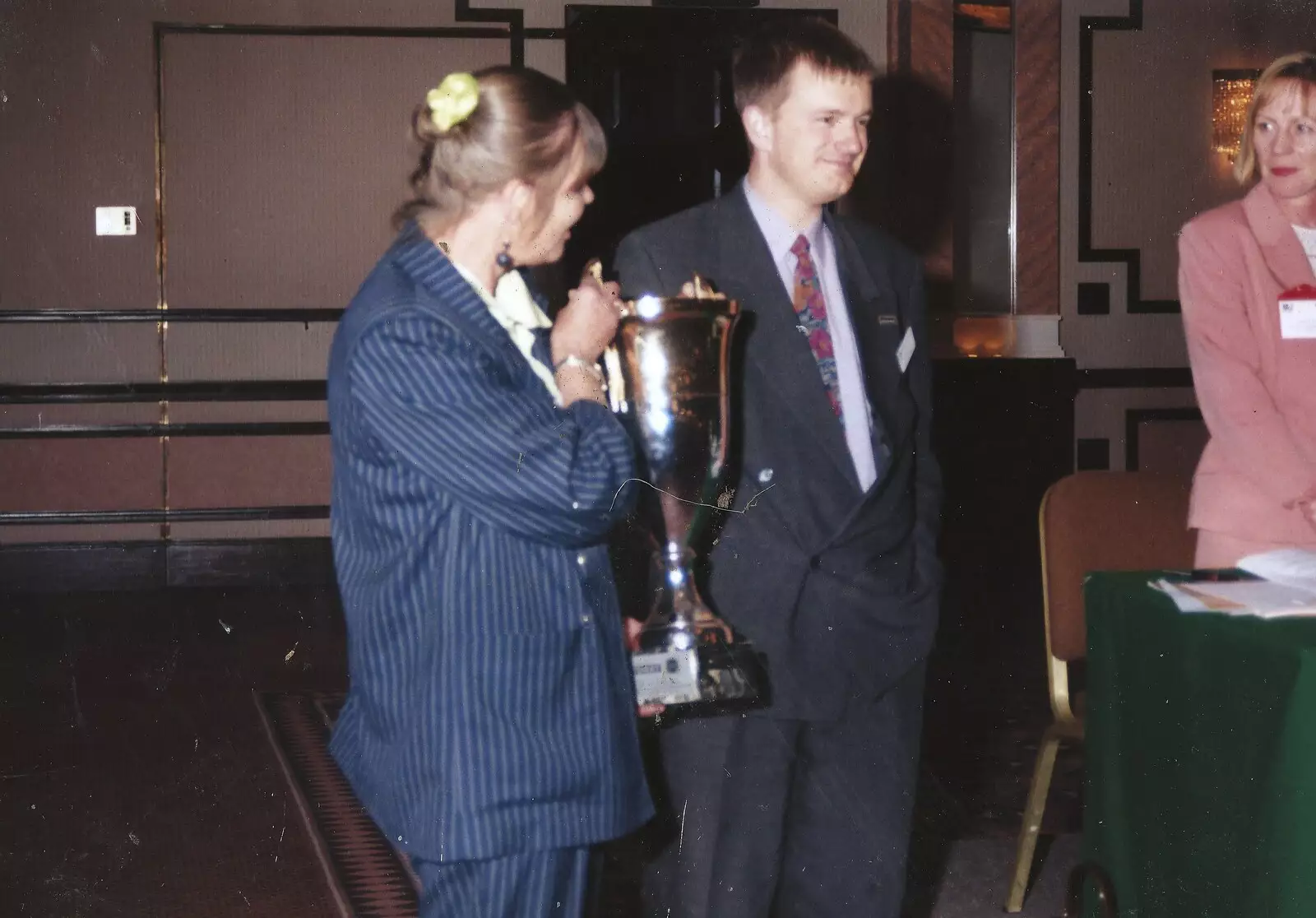 Margaret holds the cup, from The CISU Awards Season, Suffolk County Council, Ipswich - 21st May 1998