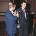 Margaret holds the cup, The CISU Awards Season, Suffolk County Council, Ipswich - 21st May 1998