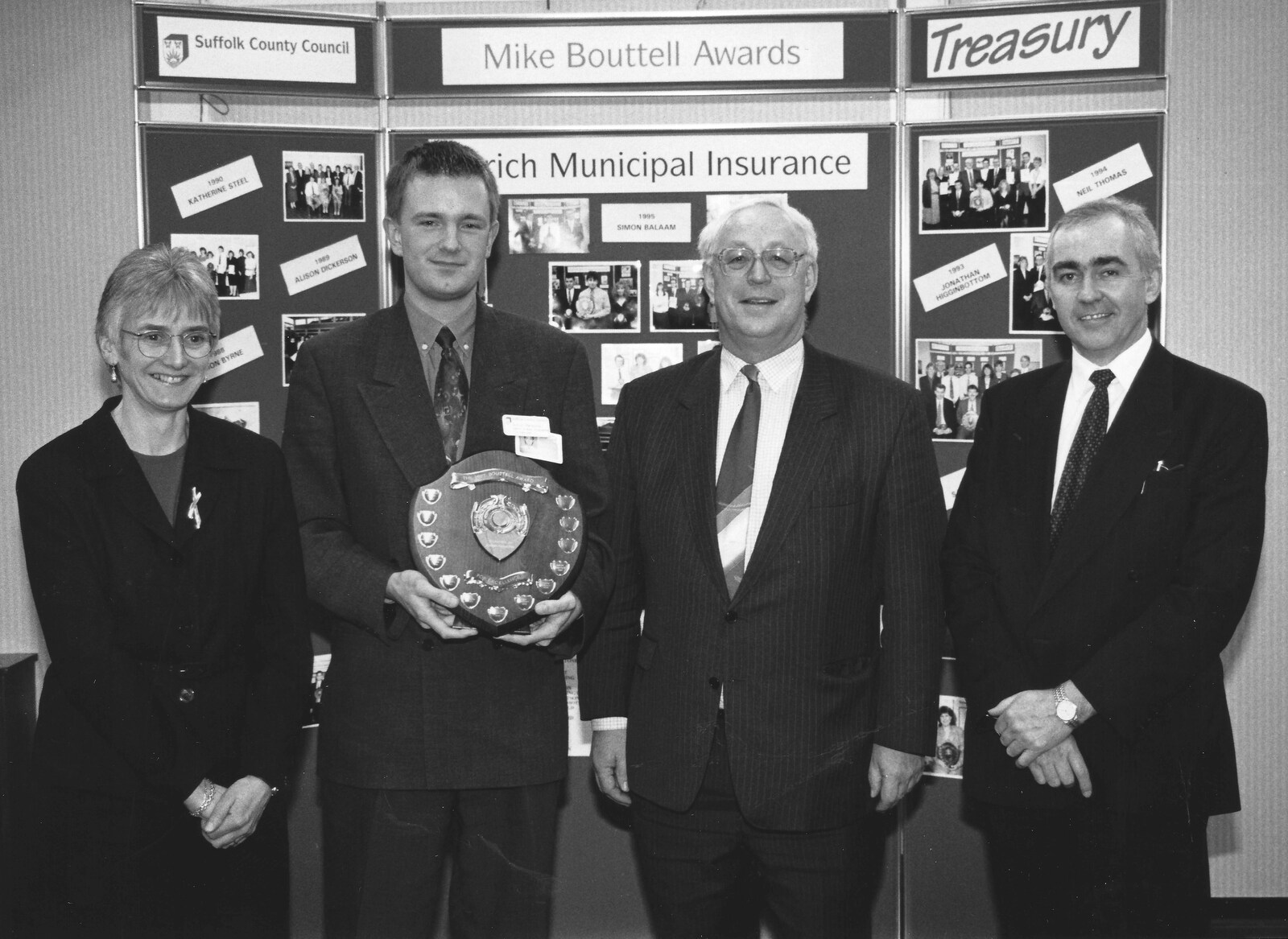 A photo with the treasurer from The CISU Awards Season, Suffolk County Council, Ipswich - 21st May 1998