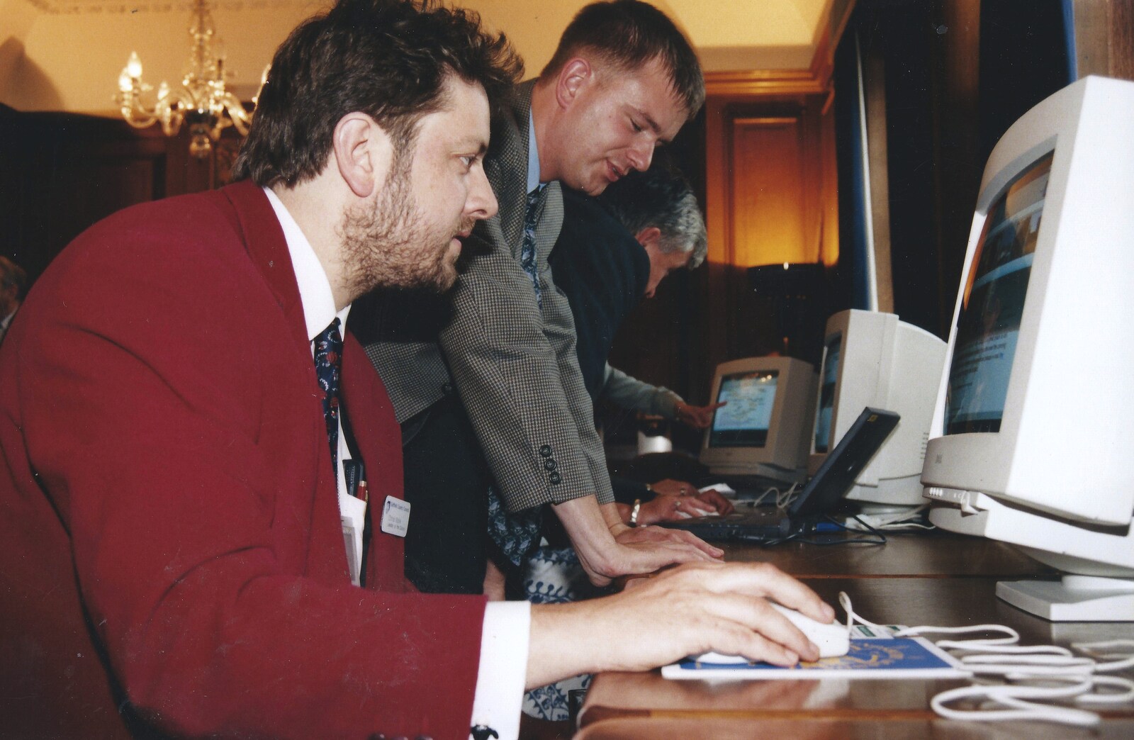 Chris Mole and Nosher at the Cyberlibrary launch from The CISU Awards Season, Suffolk County Council, Ipswich - 21st May 1998