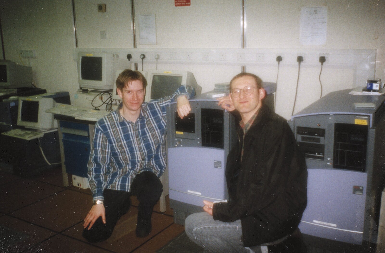 Paul and Dougie by the OfficePower servers from The CISU Awards Season, Suffolk County Council, Ipswich - 21st May 1998