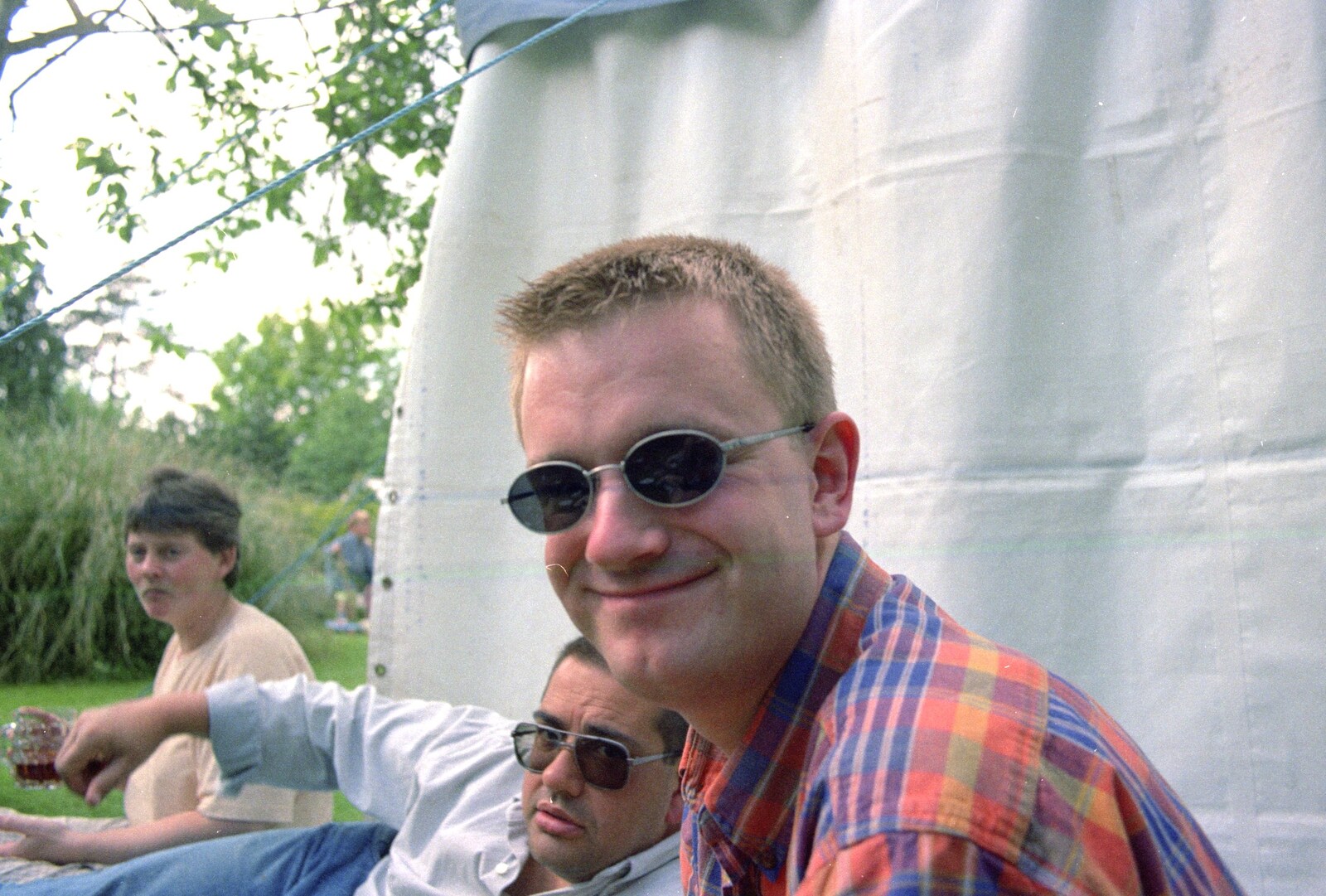 Nosher and his shades from The Brome Swan at Keith's 50th, Thrandeston, Suffolk  - June 2nd 1998