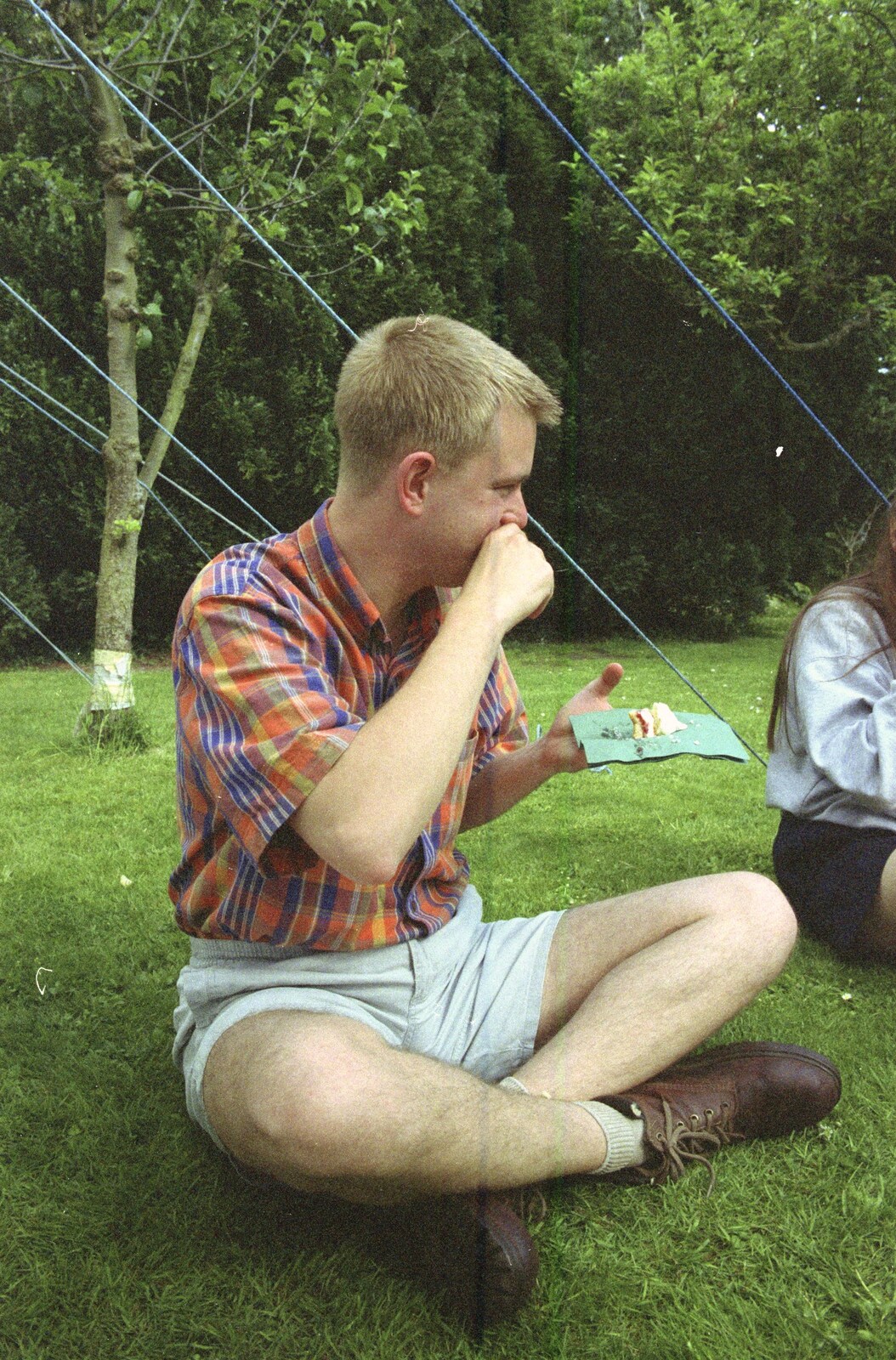 Check those knees out from The Brome Swan at Keith's 50th, Thrandeston, Suffolk  - June 2nd 1998