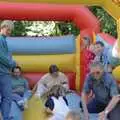 Messing around on the bouncy castle, The Brome Swan at Keith's 50th, Thrandeston, Suffolk  - June 2nd 1998