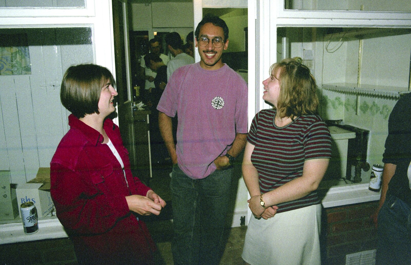 Raj chats away outside from Andrew's CISU Party, and Nosher's Garden Barbeque, Ipswich and Brome, Suffolk - June 10th 1998