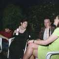 Dougie, Neil, Lisa, Stuart and Sarah chat out in the garden, Andrew's CISU Party, and Nosher's Garden Barbeque, Ipswich and Brome, Suffolk - June 10th 1998