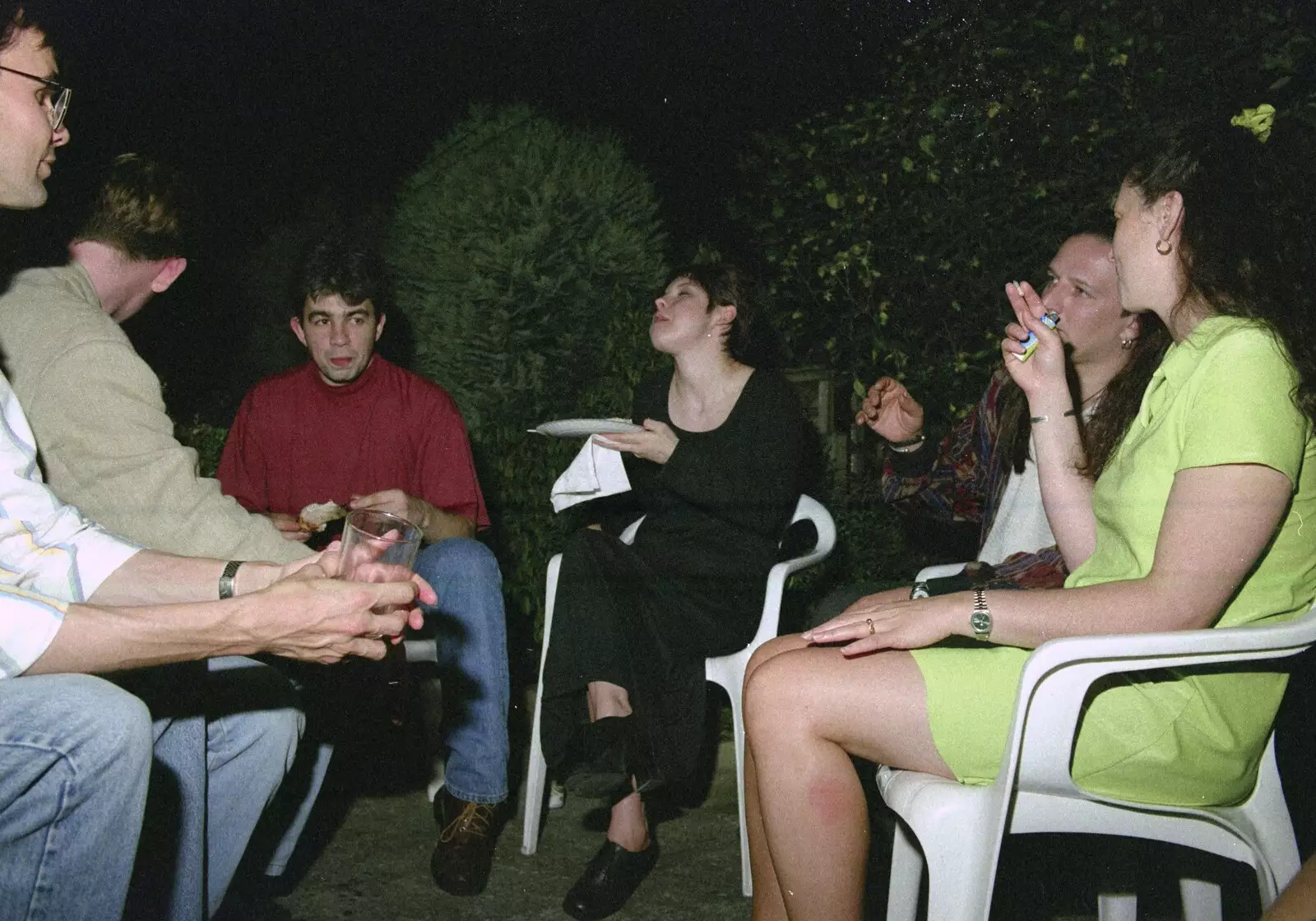 In the garden, from Andrew's CISU Party, and Nosher's Garden Barbeque, Ipswich and Brome, Suffolk - June 10th 1998