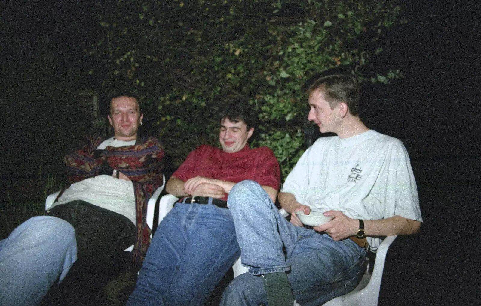 Stuart, Neil and Andrew, from Andrew's CISU Party, and Nosher's Garden Barbeque, Ipswich and Brome, Suffolk - June 10th 1998