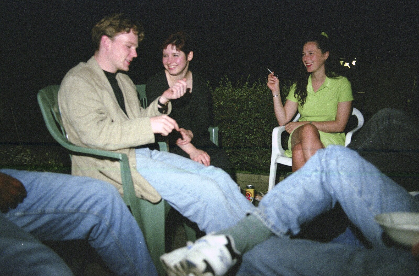 Joe and Lisa chat from Andrew's CISU Party, and Nosher's Garden Barbeque, Ipswich and Brome, Suffolk - June 10th 1998