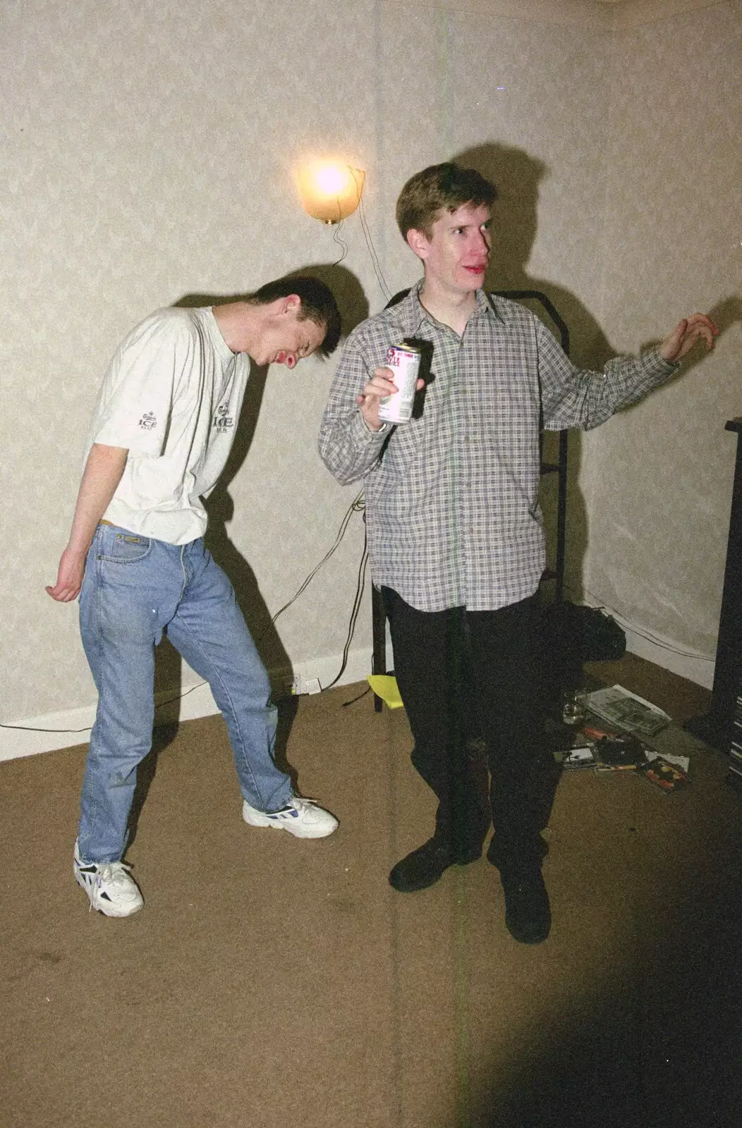 Andrew and Paul bust some moves, from Andrew's CISU Party, and Nosher's Garden Barbeque, Ipswich and Brome, Suffolk - June 10th 1998