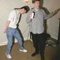 Andrew and Paul bust some moves, Andrew's CISU Party, and Nosher's Garden Barbeque, Ipswich and Brome, Suffolk - June 10th 1998