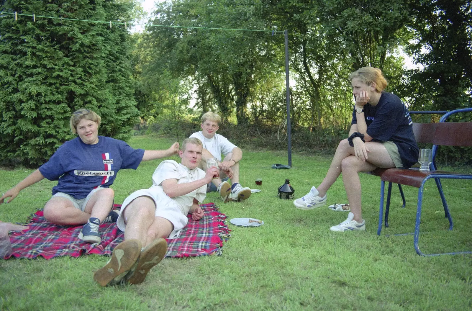 Helen, Bill, Paul and Lorraine, from Andrew's CISU Party, and Nosher's Garden Barbeque, Ipswich and Brome, Suffolk - June 10th 1998