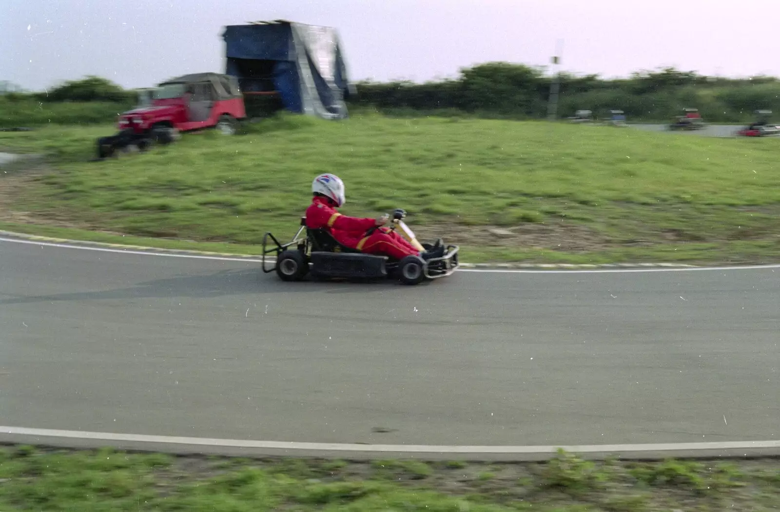 On the track, from Hamish's Wine and CISU Go-Karting, Caxton, Cambridge - 23rd June 1998