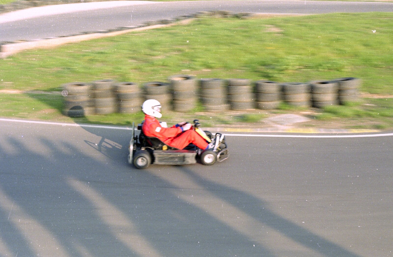 Someone roars about from Hamish's Wine and CISU Go-Karting, Caxton, Cambridge - 23rd June 1998