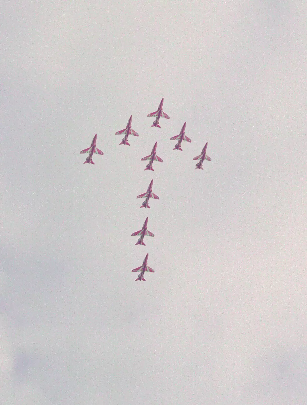 The Red Arrows in Arrow formation, from Tony and Janet's Building Plot, and the Red Arrows, Eye, Suffolk - 22nd July 1998