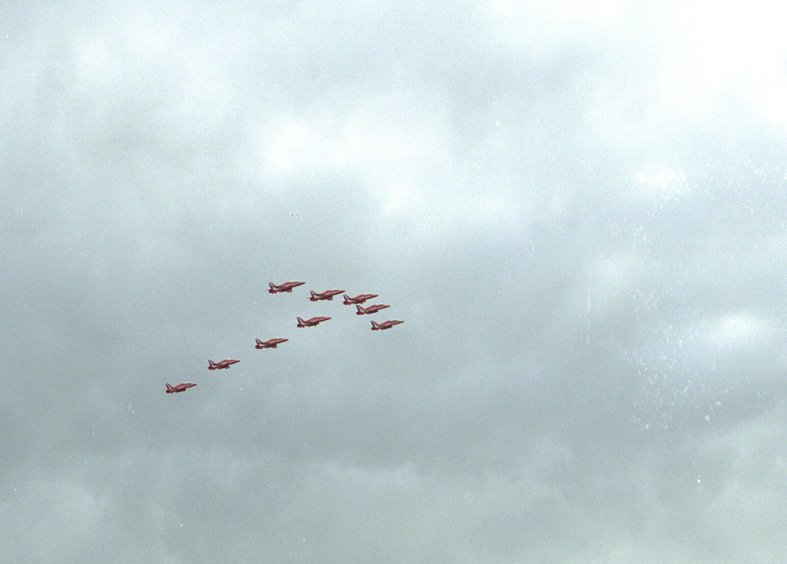 The Red Arrows in formation from Tony and Janet's Building Plot, and the Red Arrows, Eye, Suffolk - 22nd July 1998