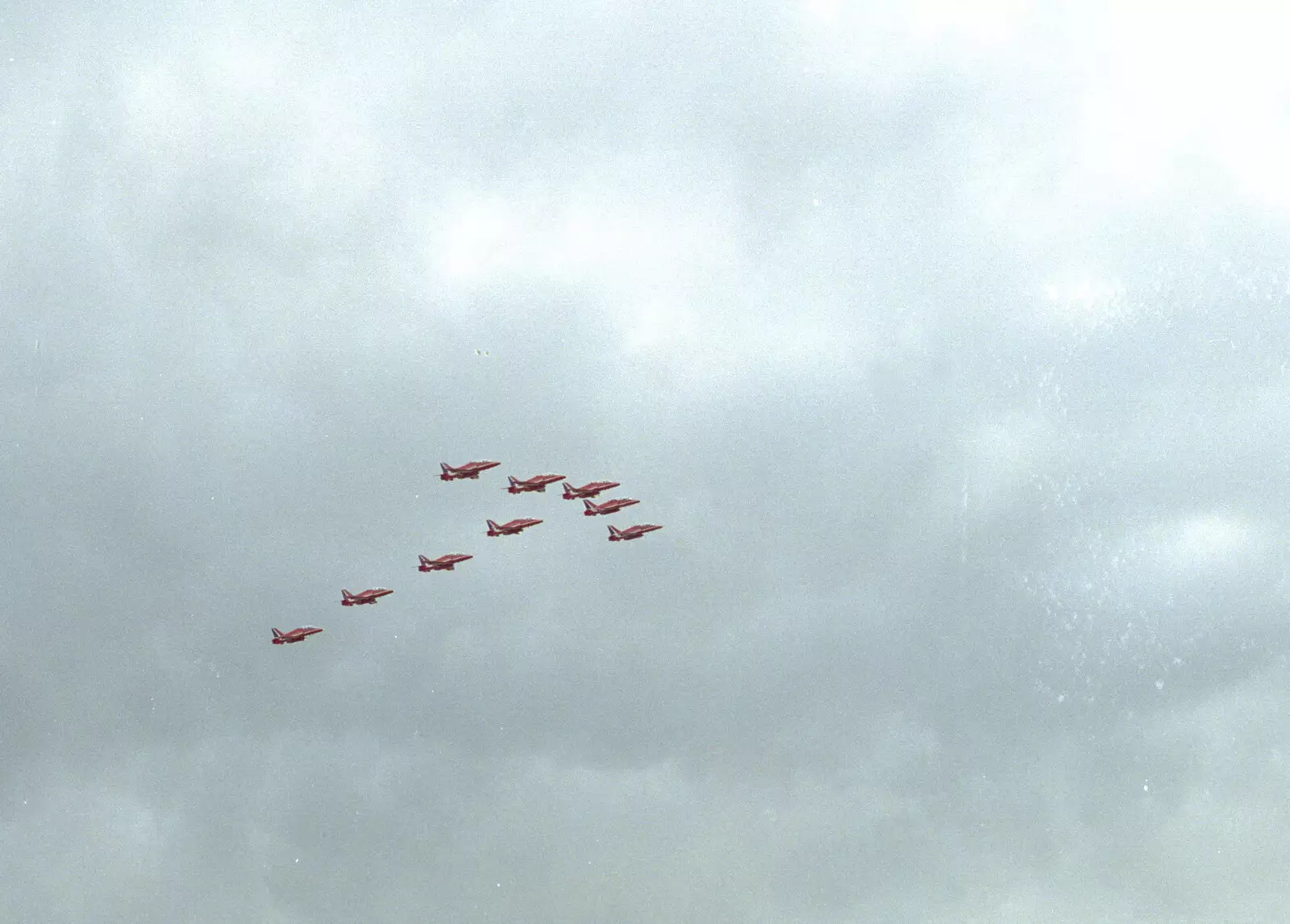 The Red Arrows in formation, from Tony and Janet's Building Plot, and the Red Arrows, Eye, Suffolk - 22nd July 1998