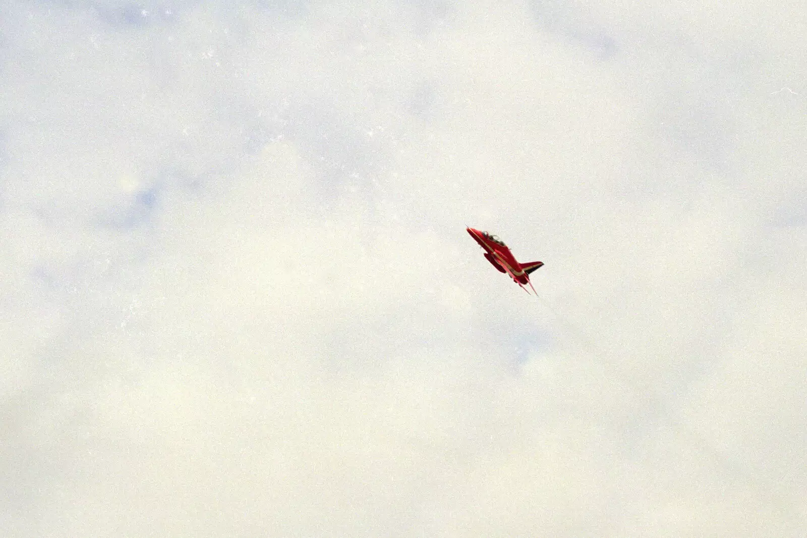 One of the Synchro-pair Red Arrows, from Tony and Janet's Building Plot, and the Red Arrows, Eye, Suffolk - 22nd July 1998