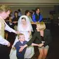 Joe, Lesley and a small dancing guest, Joe and Lesley's CISU Wedding, Ipswich, Suffolk - 30th July 1998