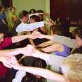 Linked hands form a guard of honour, Joe and Lesley's CISU Wedding, Ipswich, Suffolk - 30th July 1998