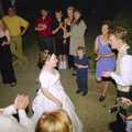Lesley heads down the social club steps, Joe and Lesley's CISU Wedding, Ipswich, Suffolk - 30th July 1998