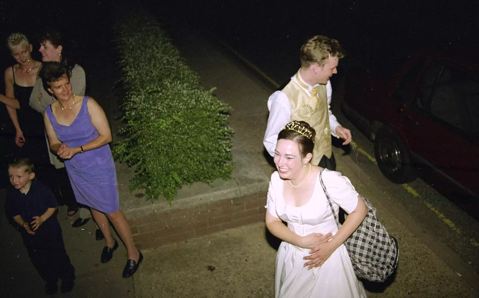 Lesley and Joe outside the Social Club, from Joe and Lesley's CISU Wedding, Ipswich, Suffolk - 30th July 1998