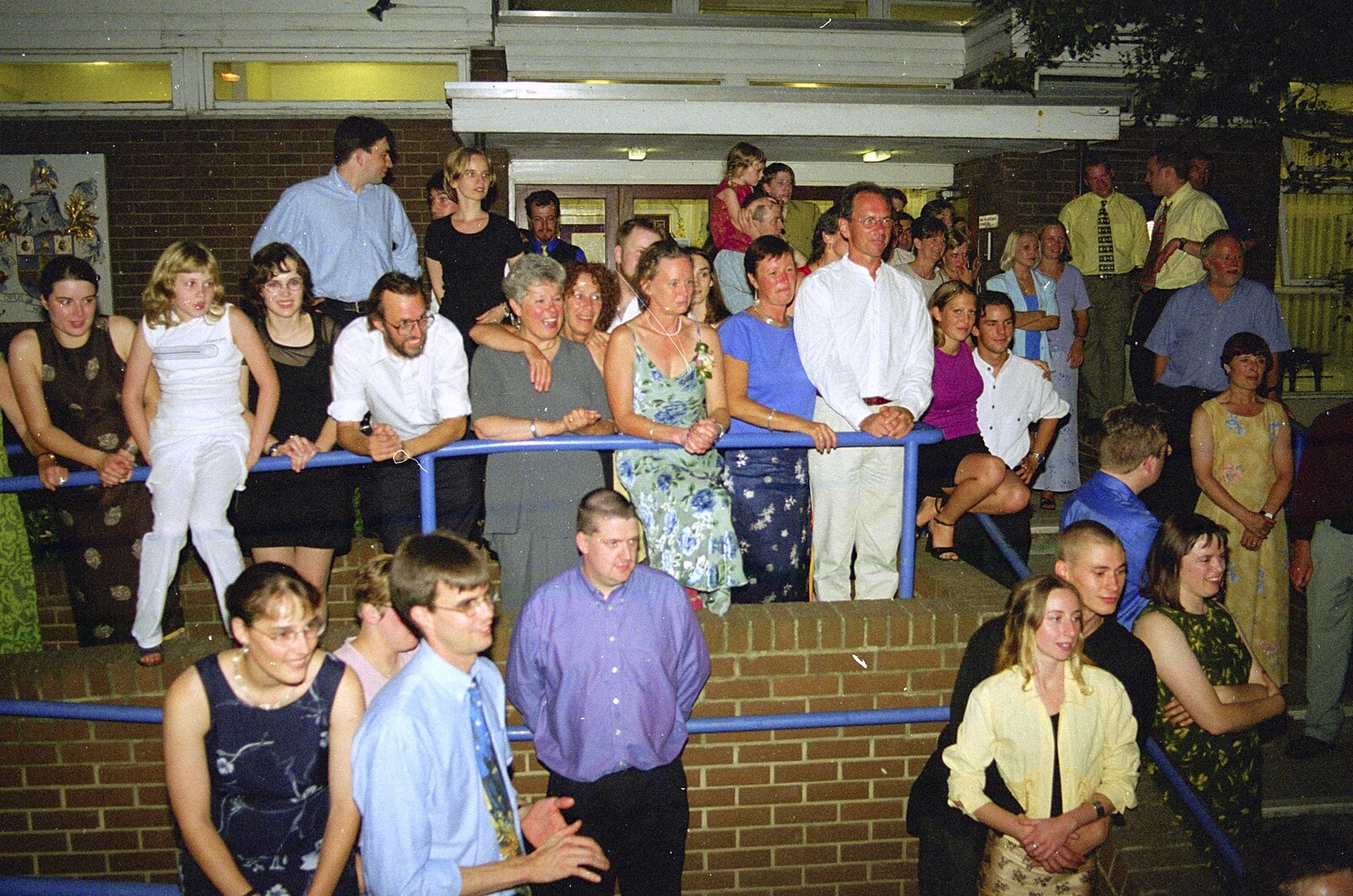 The crowds look on at at Social Club from Joe and Lesley's CISU Wedding, Ipswich, Suffolk - 30th July 1998