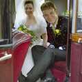 Lesley and Joe head off to the reception, Joe and Lesley's CISU Wedding, Ipswich, Suffolk - 30th July 1998