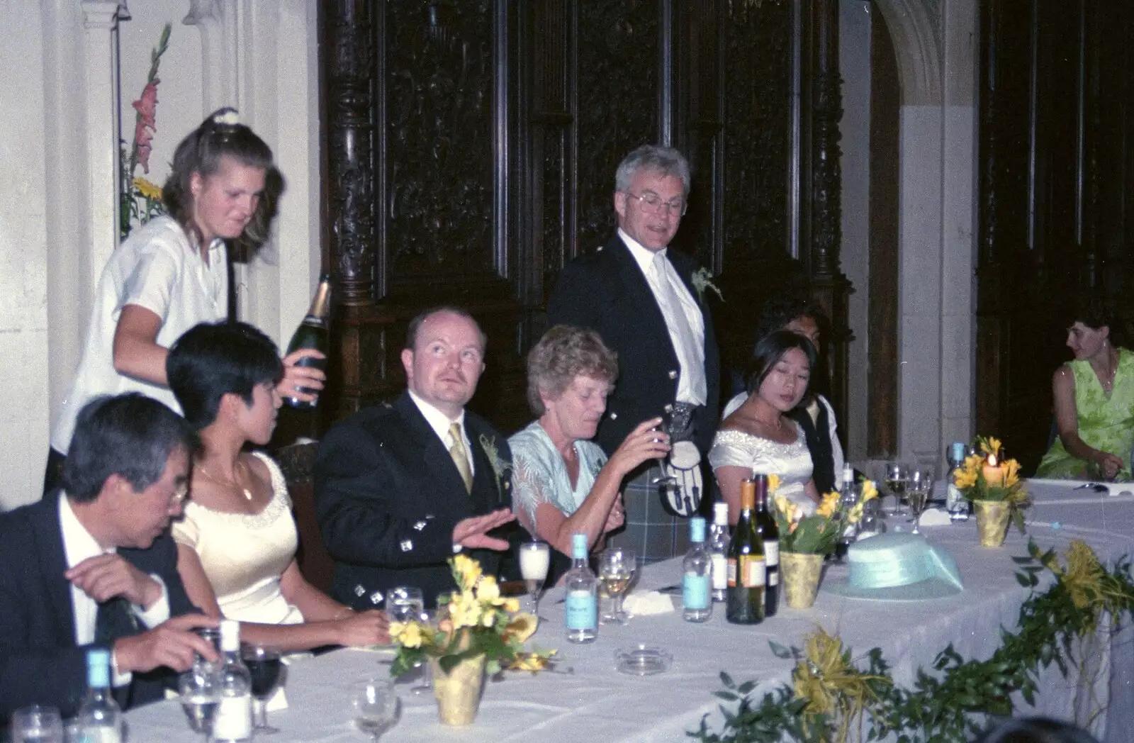 Hamish's dad prepares to do a toast, from Hamish and Jane's Wedding, Canford School, Wimborne, Dorset - 5th August 1998