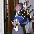 Hamish's dad, John, with his bagpipes, Hamish and Jane's Wedding, Canford School, Wimborne, Dorset - 5th August 1998