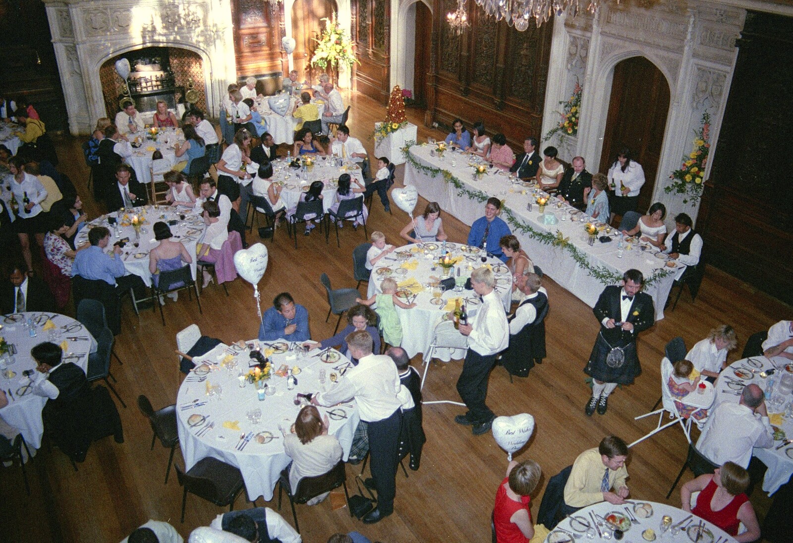 Hamish and Jane's Wedding, Canford School, Wimborne, Dorset - 5th August 1998: A view of the dining room