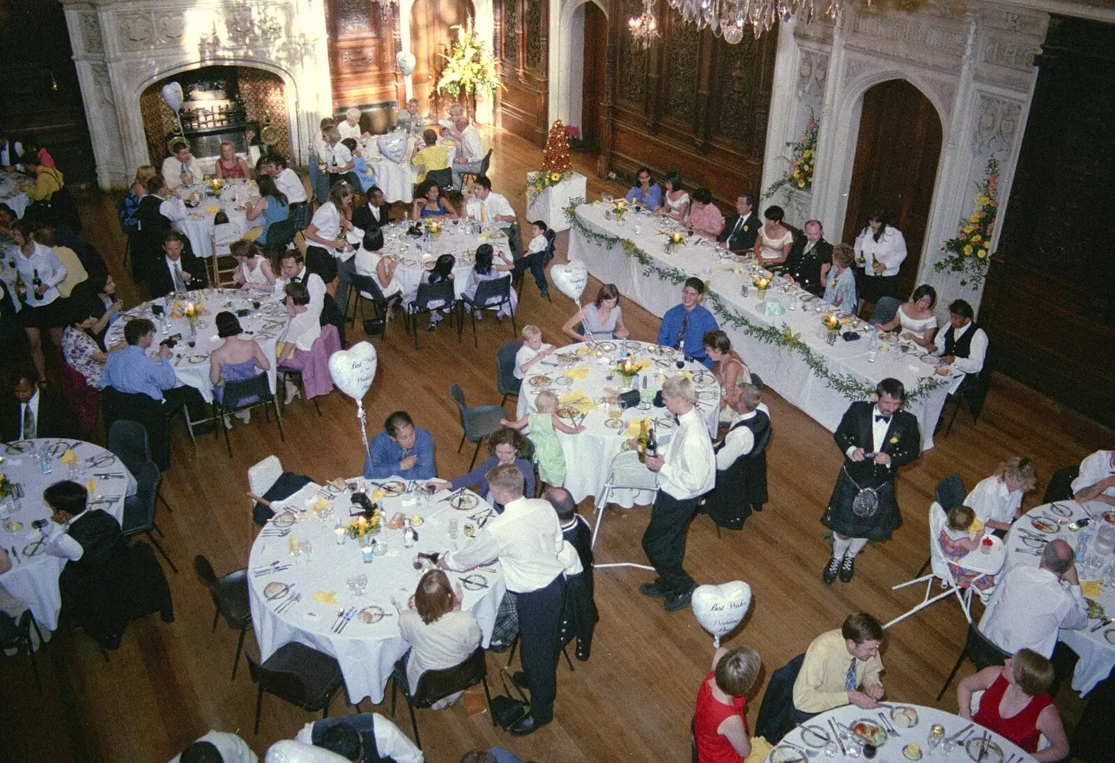 A view of the dining room, from Hamish and Jane's Wedding, Canford School, Wimborne, Dorset - 5th August 1998