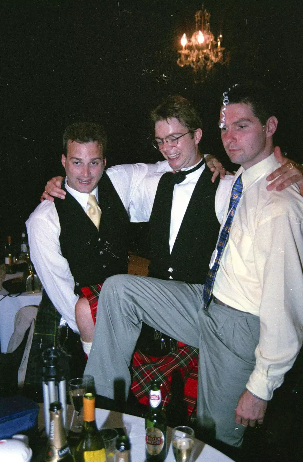 Martin, Simon and Sean, from Hamish and Jane's Wedding, Canford School, Wimborne, Dorset - 5th August 1998