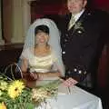 Jane and Hamish sign the register, Hamish and Jane's Wedding, Canford School, Wimborne, Dorset - 5th August 1998