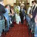 Jane and her dad walk up the aisle, Hamish and Jane's Wedding, Canford School, Wimborne, Dorset - 5th August 1998