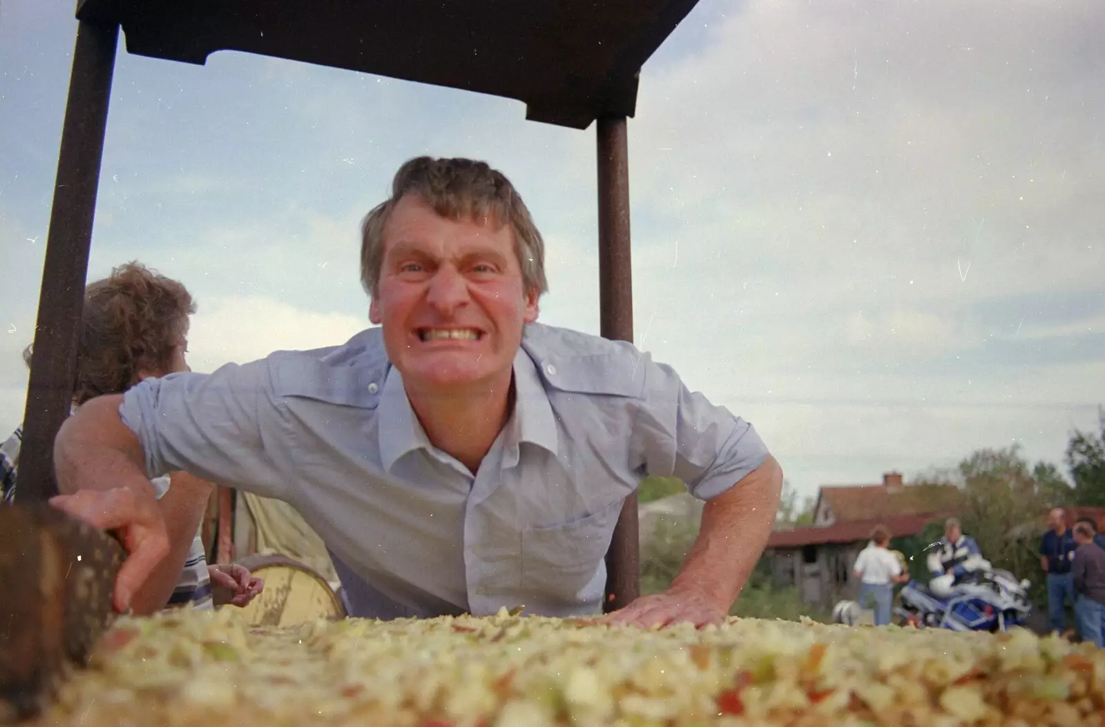 Geoff does a bit of gurning, from Cider Making With Geoff and Brenda, Stuston, Suffolk - 10th September 1998