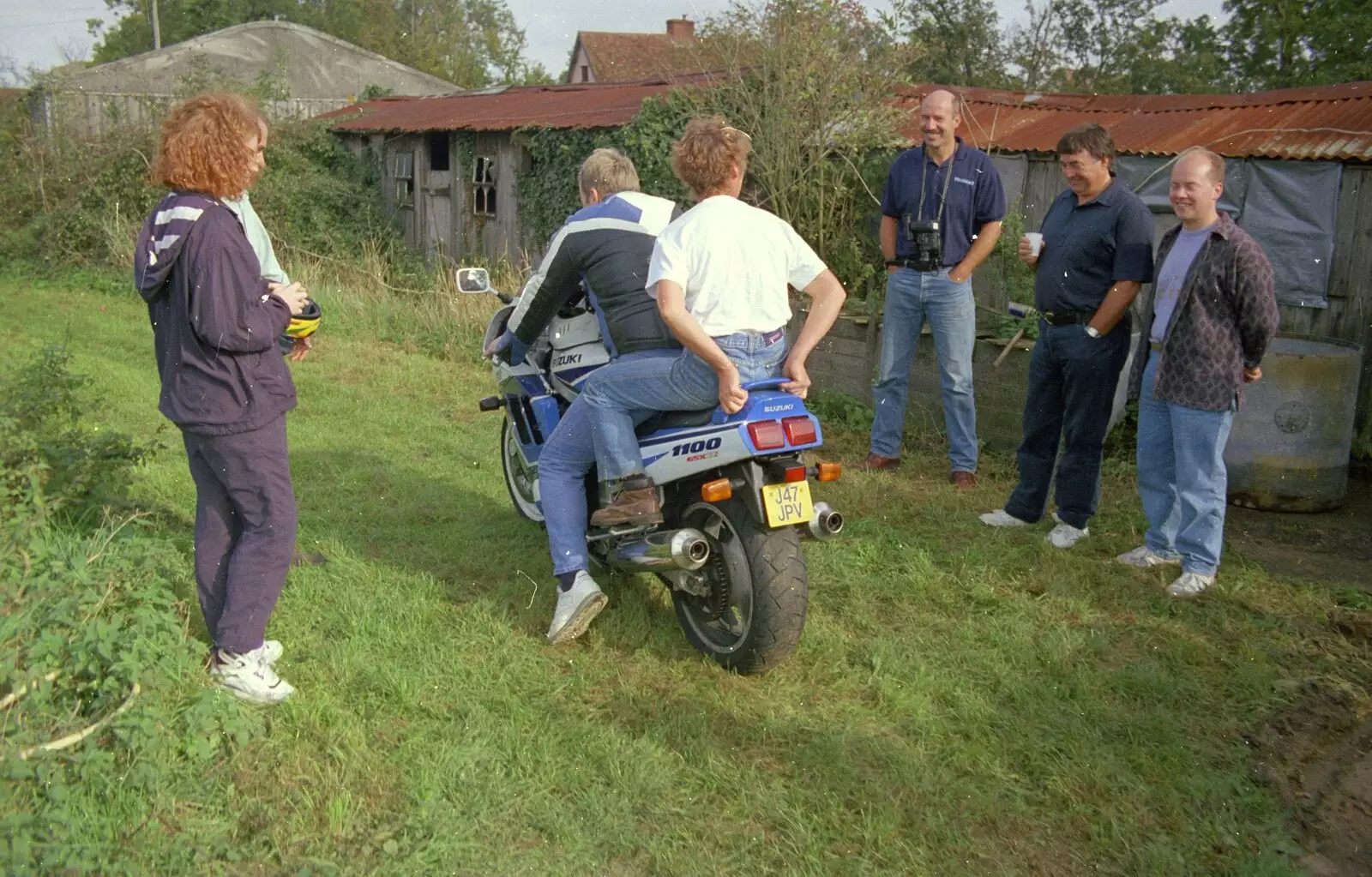 Brenda's ready to go, from Cider Making With Geoff and Brenda, Stuston, Suffolk - 10th September 1998