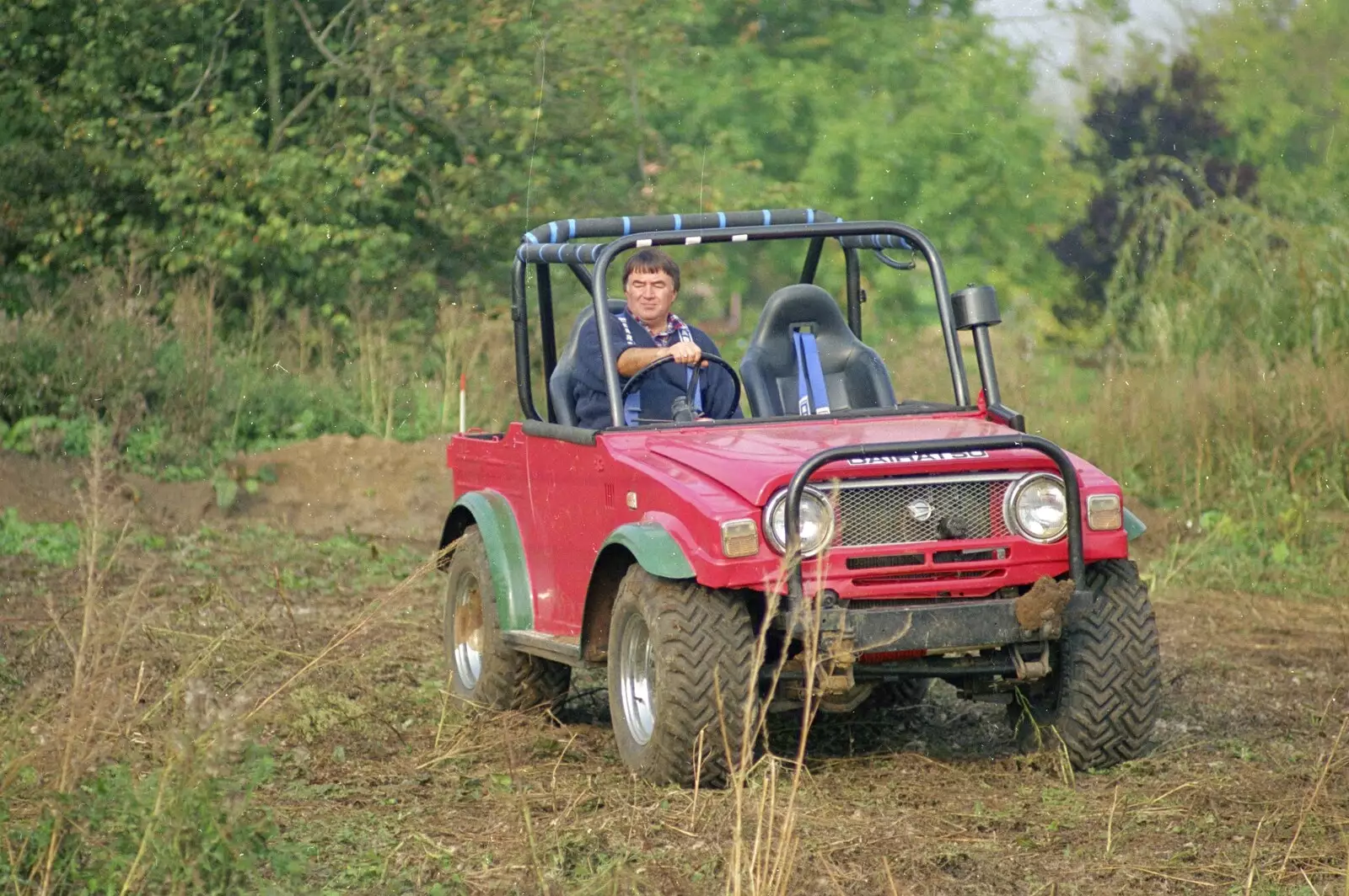 David Cork does a bit of off-road, from Cider Making With Geoff and Brenda, Stuston, Suffolk - 10th September 1998