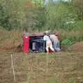 Trying to push over the toppled Daihatsu, Cider Making With Geoff and Brenda, Stuston, Suffolk - 10th September 1998