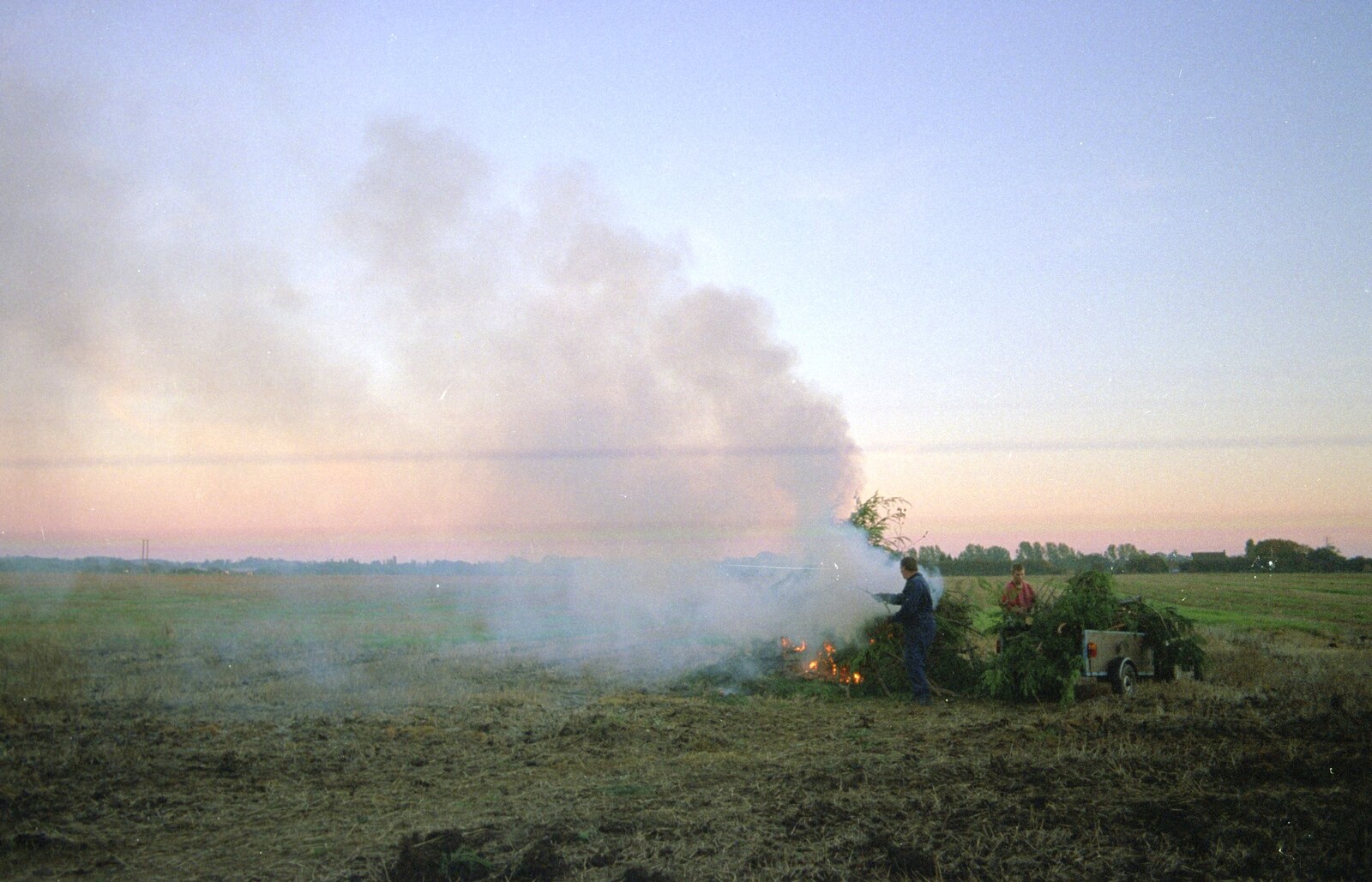 Danny and Charlie have a burn up on the field from Cider Making With Geoff and Brenda, Stuston, Suffolk - 10th September 1998