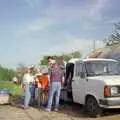 Gathering round the transit van, Cider Making With Geoff and Brenda, Stuston, Suffolk - 10th September 1998