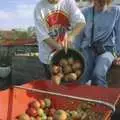 Tipping apples, Cider Making With Geoff and Brenda, Stuston, Suffolk - 10th September 1998