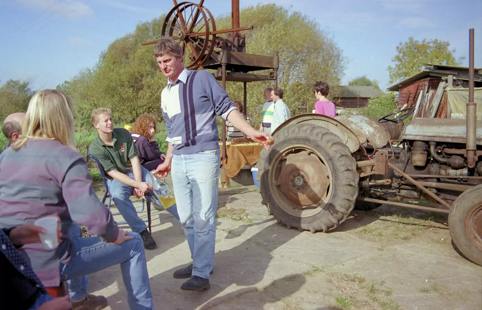 Geoff looks like he's dancing, from Cider Making With Geoff and Brenda, Stuston, Suffolk - 10th September 1998